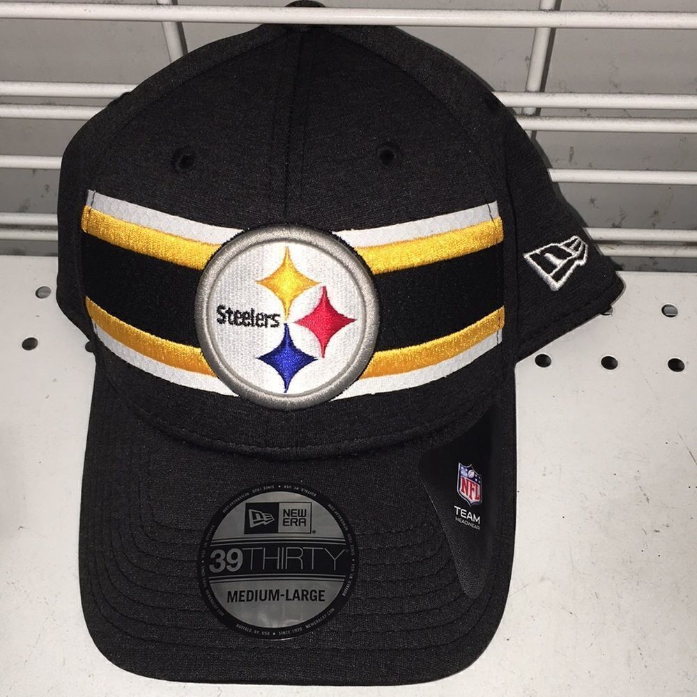 New Pittsburgh Steelers 39Thirty Stretch NFL Cap with Rare GOLD Nfl shield M/L